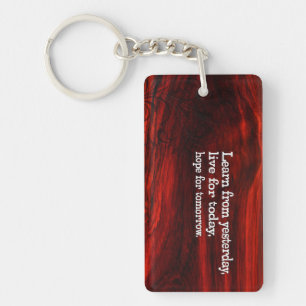 "Leren, leven, hopen" Inspirerend quote Sleutelhanger