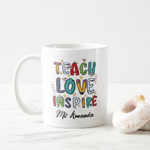 Leren Liefde Inspireren Gepersonaliseerde Leraar C Koffiemok