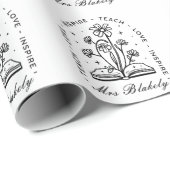 Leren liefde inspireren gepersonaliseerde leraar n cadeaupapier (Rol Hoek)