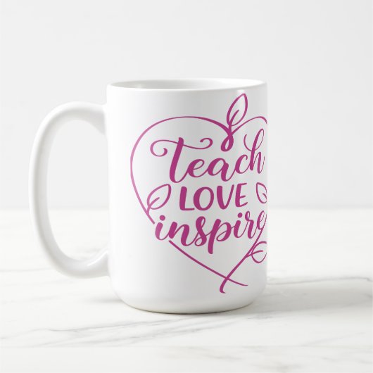Leren Liefde Inspireren Script Design Koffiemok (Links)