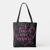 Leren Liefde Inspireren Script Design Tote Bag (Achterkant)