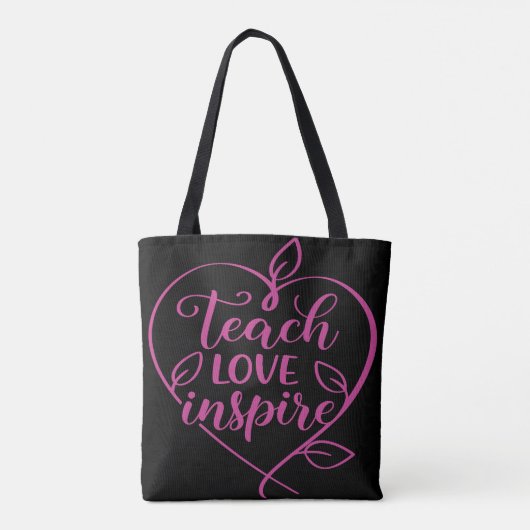 Leren Liefde Inspireren Script Design Tote Bag (Achterkant)