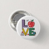 Leren Liefdevol Terug naar school Ronde Button 3,2 Cm (Voorkant /achterkant)