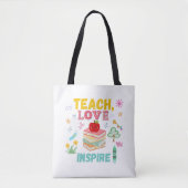Leren, liefhebben, Canvas tas inspireren, ideaal v (Voorkant)