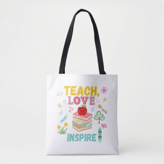 Leren, liefhebben, Canvas tas inspireren, ideaal v (Voorkant)