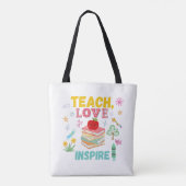 Leren, liefhebben, Canvas tas inspireren, ideaal v (Achterkant)