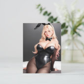 Leren Lingerie Blond Briefkaart (Staand voorkant)