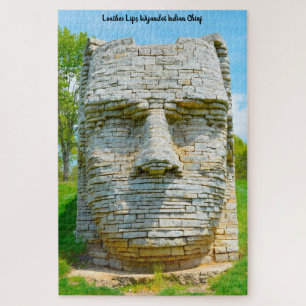 Leren Lippen Wyandot Indiaans Hoofd Legpuzzel