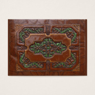 Leren look in reliëf ~ ATC Visitekaartje