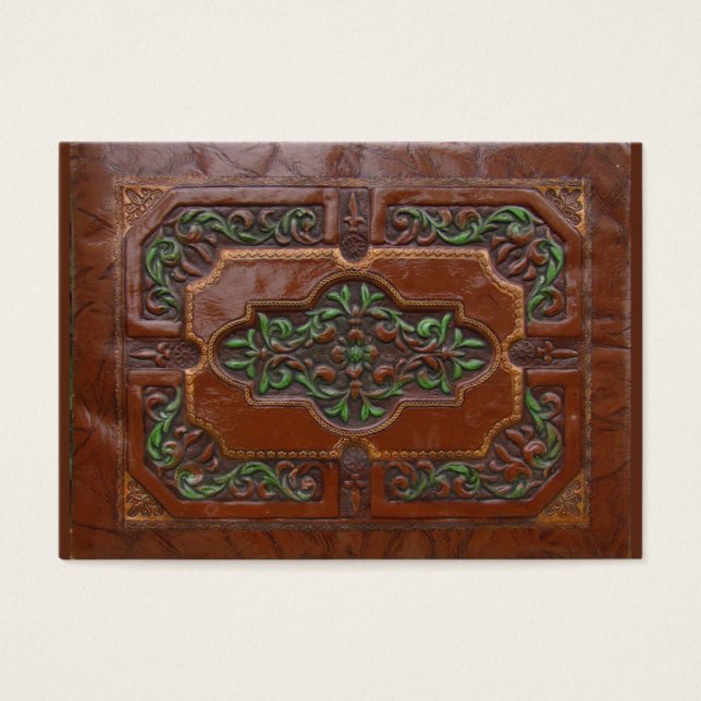 Leren look in reliëf ~ ATC Visitekaartje (Voorkant)