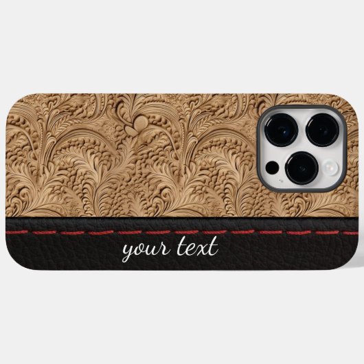 Leren look motief patroon Case-Mate iPhone case (Achterkant (horizontaal))