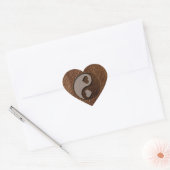 Leren-look Yin Yang Heart Hart Sticker (Envelop)