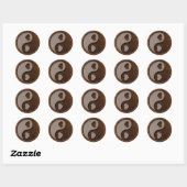 Leren-look Yin Yang Heart Ronde Sticker (Vel)