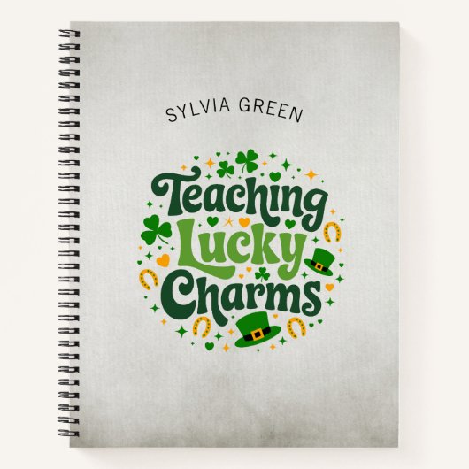 Leren Lucky Charms - Gepersonaliseerde St. Patrick Notitieboek (Voorkant)