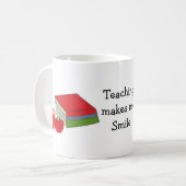 Leren maakt me een glimlach koffiemok (Voorkant links)