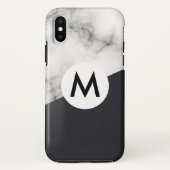 leren marmer met monogram Case-Mate iPhone case (Achterkant)