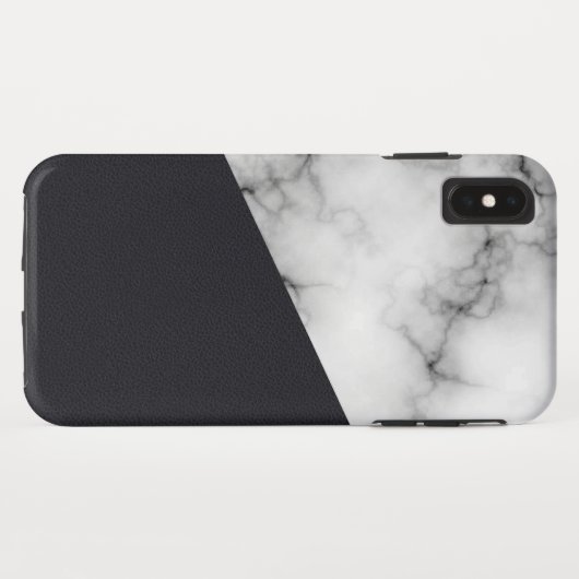 leren marmer met monogram Case-Mate iPhone case (Achterkant (horizontaal))