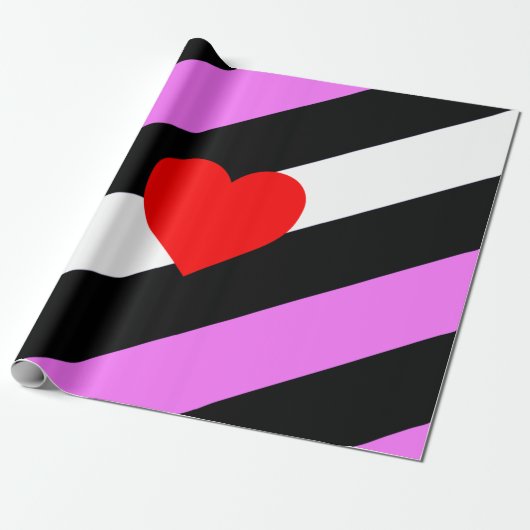 Leren Meisje Pride Vlag Cadeaupapier (Uitgerold)