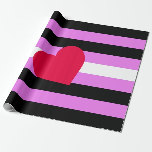 Leren Meisje Pride Vlag Cadeaupapier (Uitgerold)