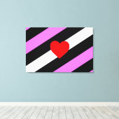 Leren Meisje Pride Vlag Canvas Afdruk (Insitu (Houten vloer))