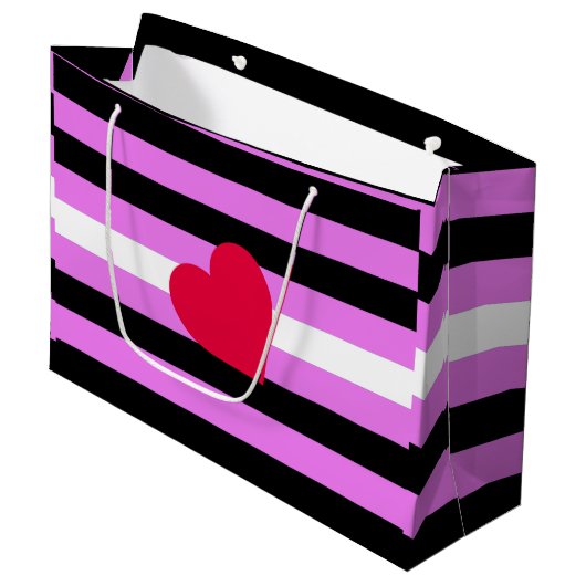 Leren Meisje Pride Vlag Groot Cadeauzakje (Voorkant Gekanteld)
