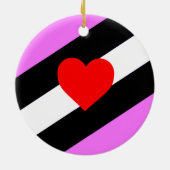 Leren Meisje Pride Vlag Keramisch Ornament (Achterkant)