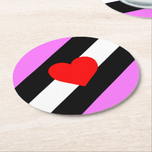 Leren Meisje Pride Vlag Ronde Kartonnen Onderzetter