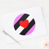 Leren Meisje Pride Vlag Ronde Sticker (Envelop)