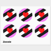 Leren Meisje Pride Vlag Ronde Sticker (Vel)