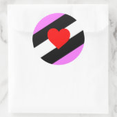 Leren Meisje Pride Vlag Ronde Sticker (Tas)