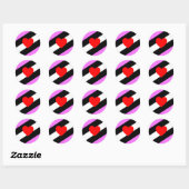 Leren Meisje Pride Vlag Ronde Sticker (Vel)