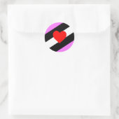 Leren Meisje Pride Vlag Ronde Sticker (Tas)