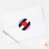 Leren Meisje Pride Vlag Ronde Sticker (Envelop)