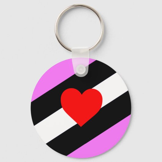 Leren Meisje Pride Vlag Sleutelhanger (Voorkant)