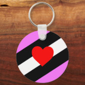 Leren Meisje Pride Vlag Sleutelhanger (Voorkant)