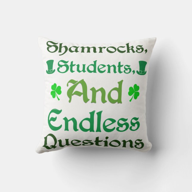 Leren met geluk St. Patrick's Day Edition Kussen (Achterkant)