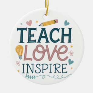 Leren met liefde inspireren – cadeau om leerkracht keramisch ornament