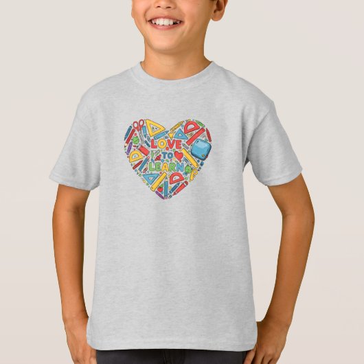 Leren met liefde – Kids T-shirt (Voorkant)