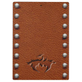Leren middeleeuwse draak pouch clip board klembord (Achterkant)