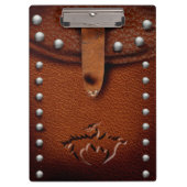 Leren middeleeuwse draak pouch clip board klembord (Voorkant)