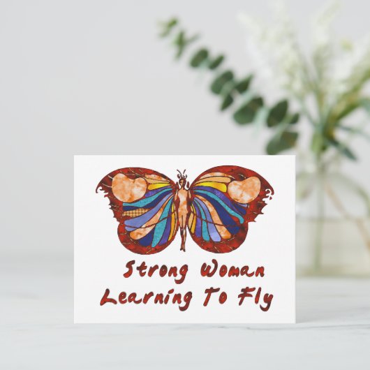 Leren naar vliegen briefkaart (Staand voorkant)