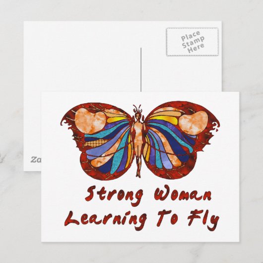Leren naar vliegen briefkaart (Voorkant / Achterkant)