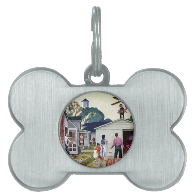 Leren naar vliegen huisdieren naamplaatje (voorkant)