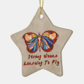 Leren naar vliegen keramisch ornament (Links)