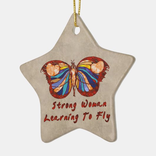 Leren naar vliegen keramisch ornament (Links)