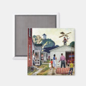 Leren naar vliegen magneet (Voorkant / Achterkant)