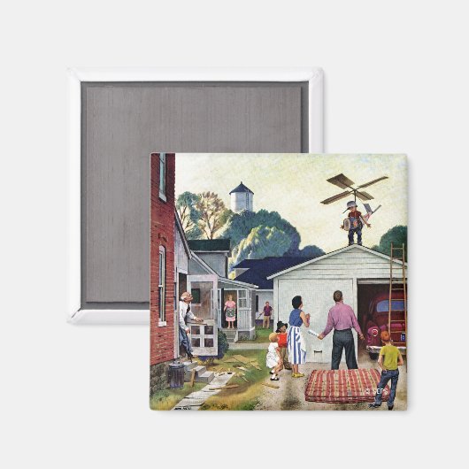 Leren naar vliegen magneet (Voorkant / Achterkant)