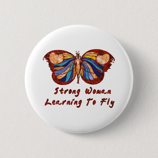 Leren naar vliegen ronde button 5,7 cm (Voorkant)