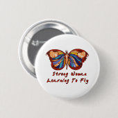 Leren naar vliegen ronde button 5,7 cm (Voorkant /achterkant)
