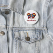 Leren naar vliegen ronde button 5,7 cm (In situ)